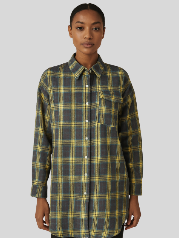 Charlotte Oversized Checked Button-Up Shirt