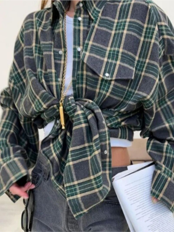 Charlotte Oversized Checked Button-Up Shirt
