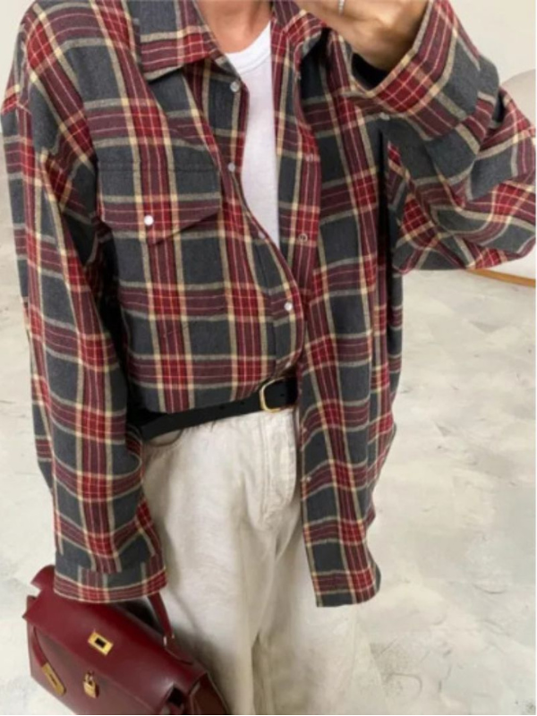 Charlotte Oversized Checked Button-Up Shirt