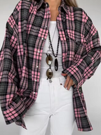 Charlotte Oversized Checked Button-Up Shirt