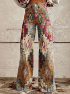 Elvira - Geometric Wide-Leg Trousers