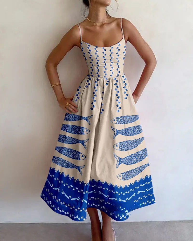 Elowette | Porto Blue Midi Dress