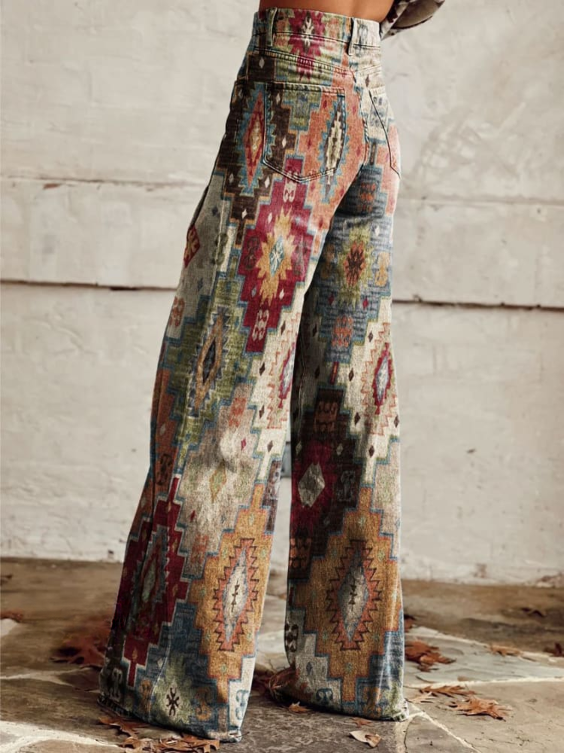 Elvira - Geometric Wide-Leg Trousers