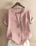 Charlie - Classic Cotton-Linen Crew Neck Tee
