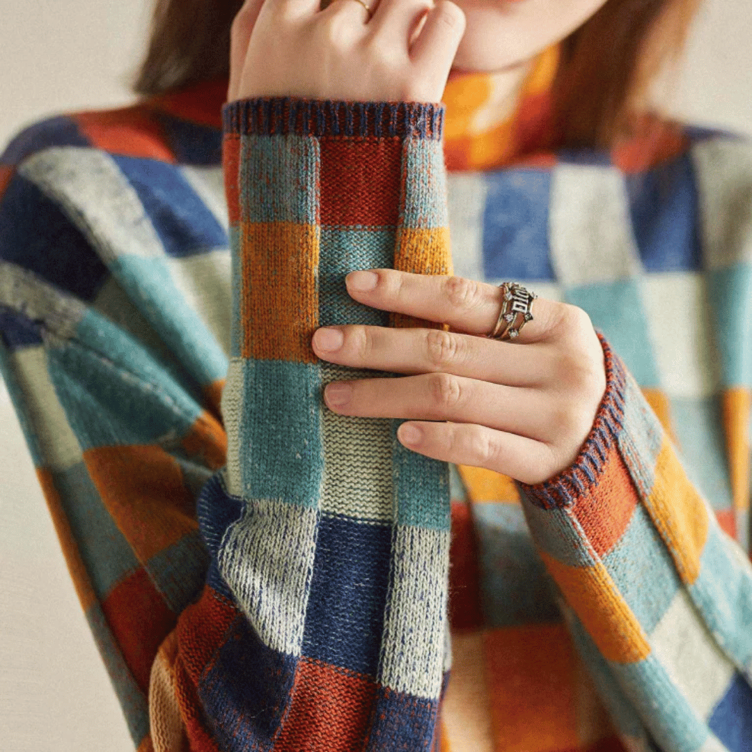Bethany - Patchwork Turtleneck Jumper