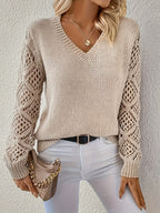 Jemma - Modern V-Neck Jumper with Cut-Outs