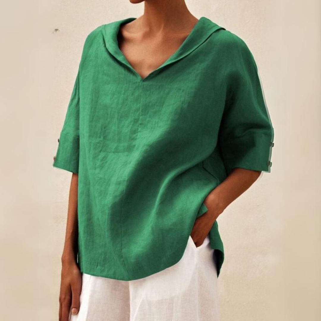 Kate - Casual Linen V-Neck Shirt