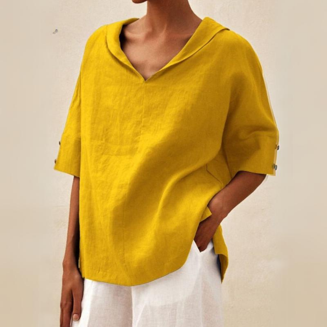 Kate - Casual Linen V-Neck Shirt