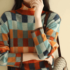 Bethany - Patchwork Turtleneck Jumper