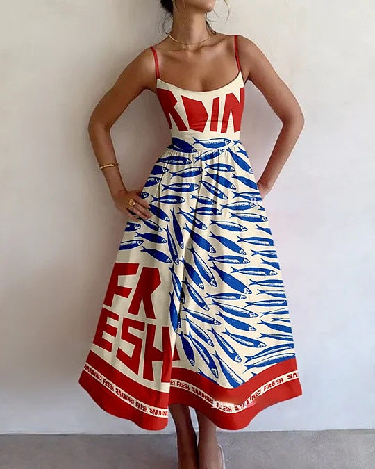 Winslowe™ | Artistic Coastal Midi Dress