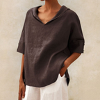 Kate - Casual Linen V-Neck Shirt