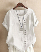 Charlie - Classic Cotton-Linen Crew Neck Tee