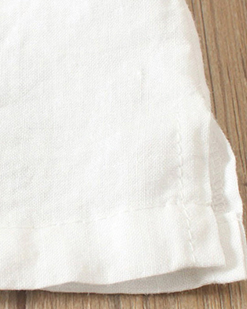Charlie - Classic Cotton-Linen Crew Neck Tee