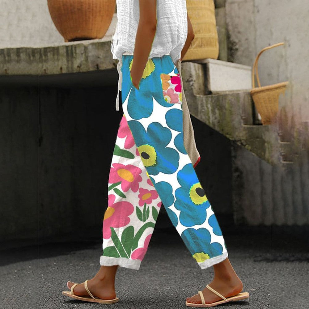 Halle - Comfortable Floral Trousers