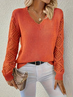 Jemma - Modern V-Neck Jumper with Cut-Outs