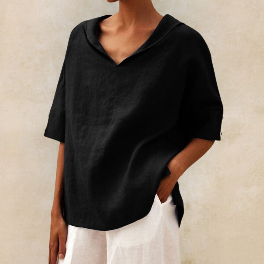 Kate - Casual Linen V-Neck Shirt