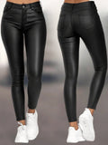 Mackenzie - Faux Leather Slim-Fit Trousers