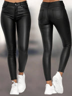 Mackenzie - Faux Leather Slim-Fit Trousers