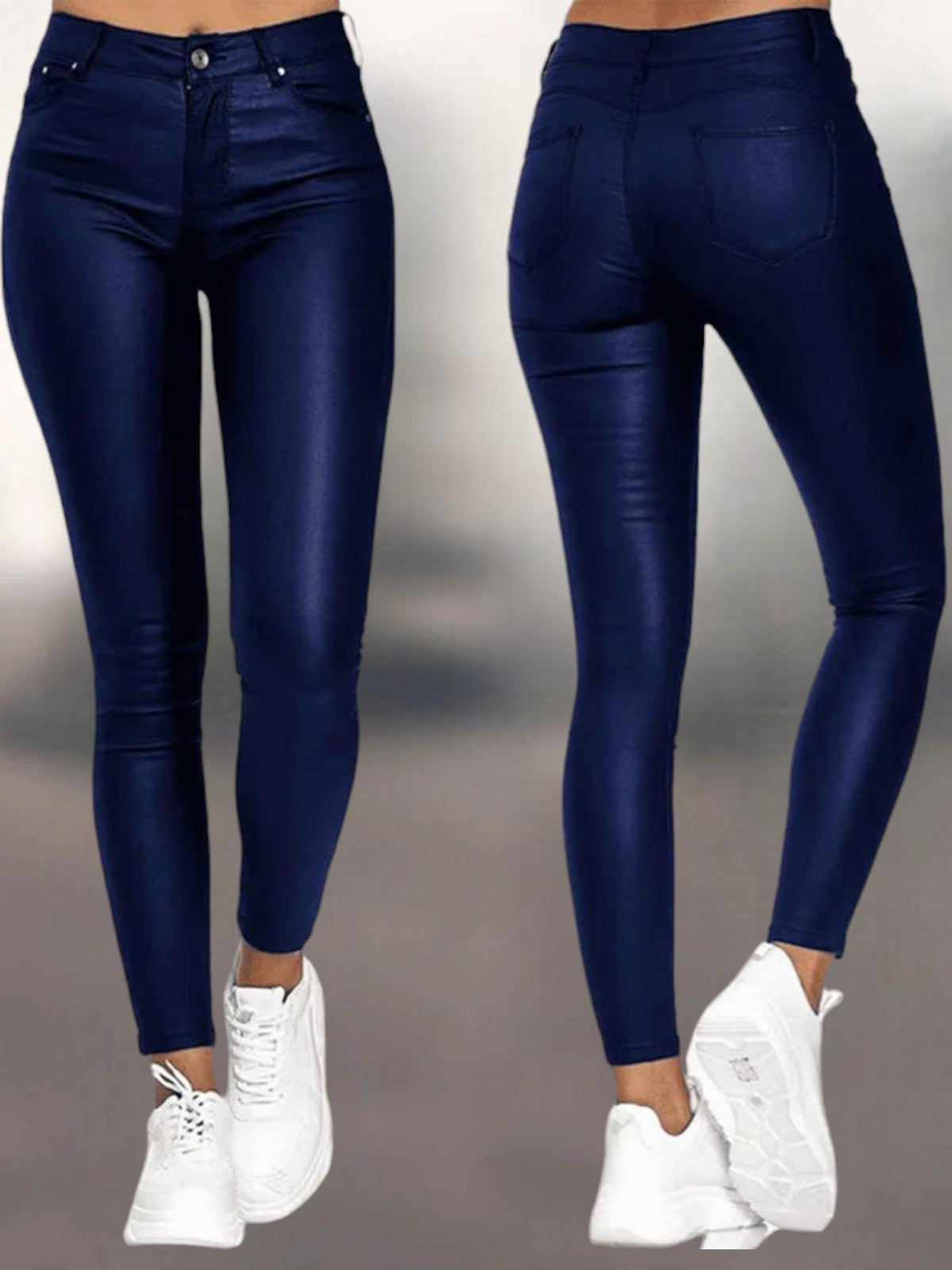 Mackenzie - Faux Leather Slim-Fit Trousers