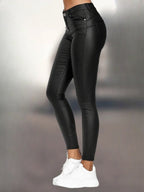 Mackenzie - Faux Leather Slim-Fit Trousers