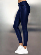 Mackenzie - Faux Leather Slim-Fit Trousers