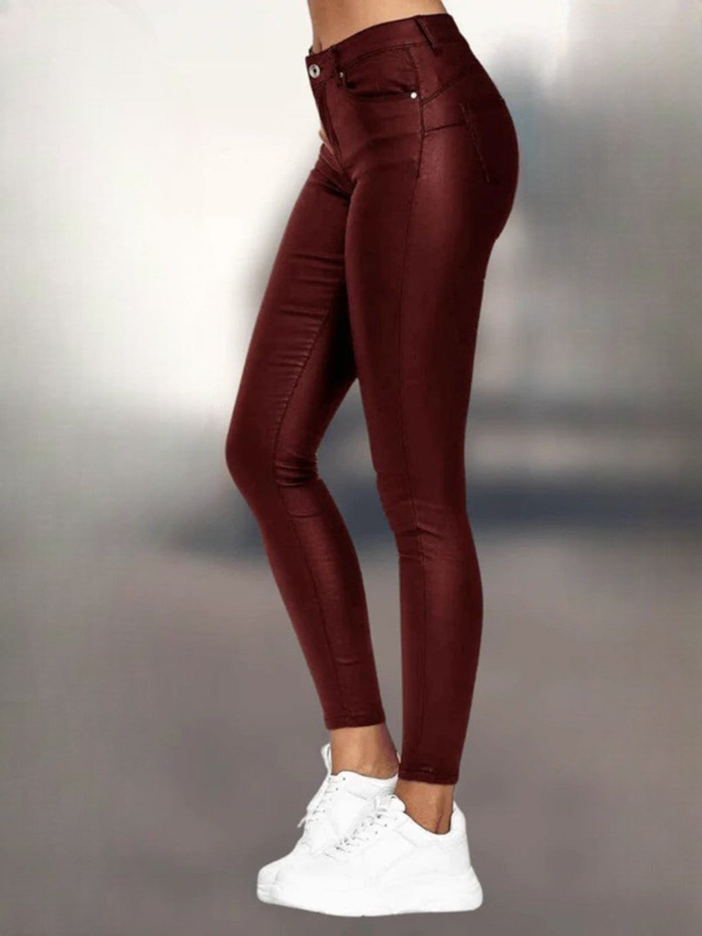 Mackenzie - Faux Leather Slim-Fit Trousers