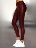 Mackenzie - Faux Leather Slim-Fit Trousers
