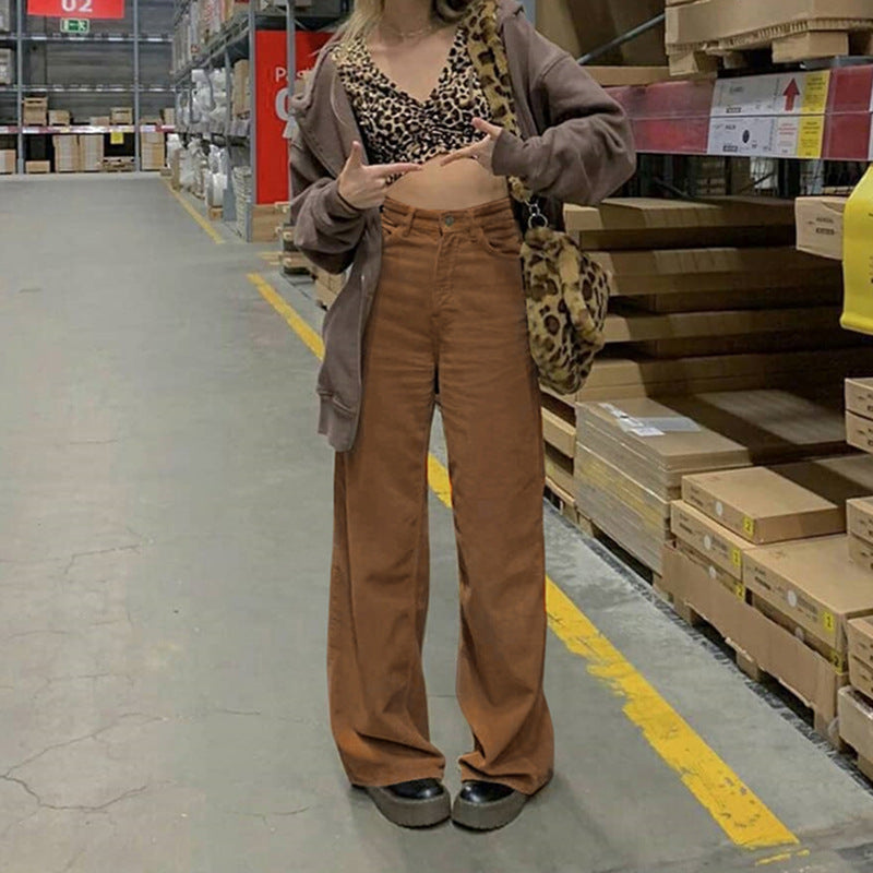 Lydia - Women's Ribbed Wide-Leg Trousers