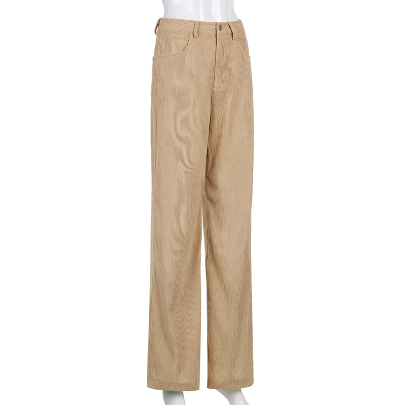 Lydia - Women's Ribbed Wide-Leg Trousers