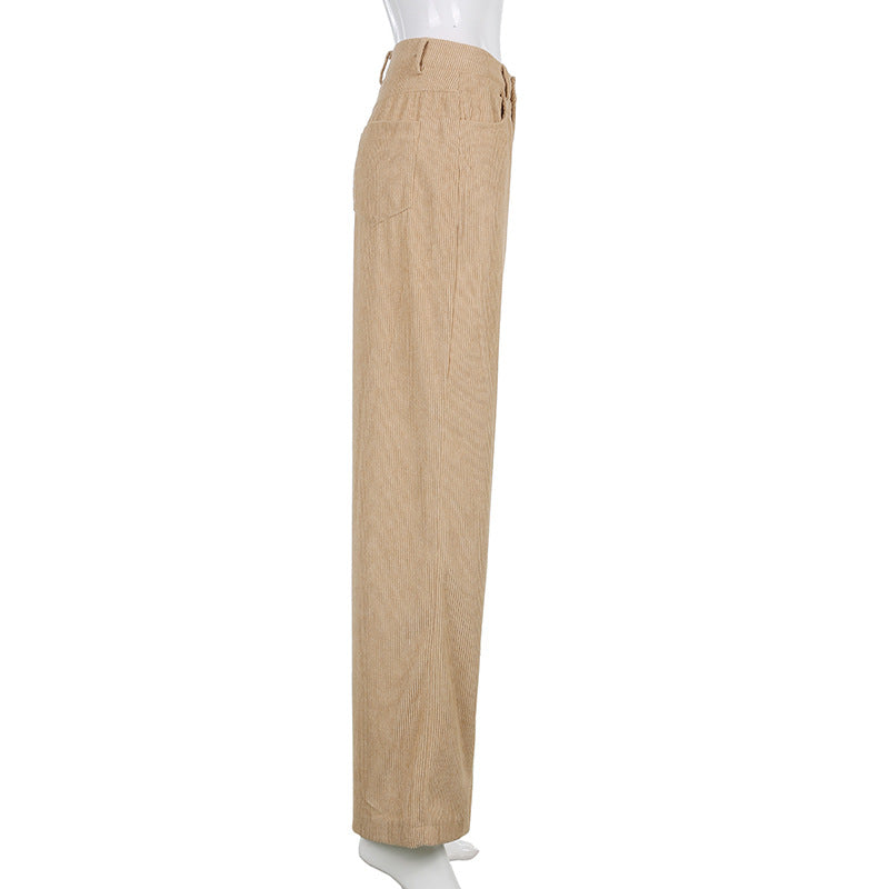 Lydia - Women's Ribbed Wide-Leg Trousers