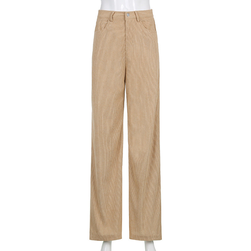 Lydia - Women's Ribbed Wide-Leg Trousers