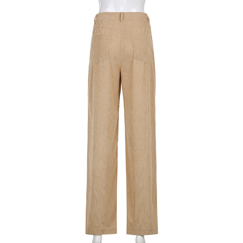 Lydia - Women's Ribbed Wide-Leg Trousers