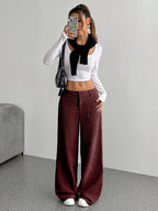 Women's Autumn Corduroy Wide-Leg Trousers