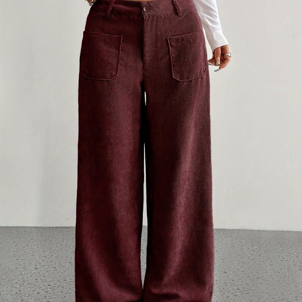 Women's Autumn Corduroy Wide-Leg Trousers