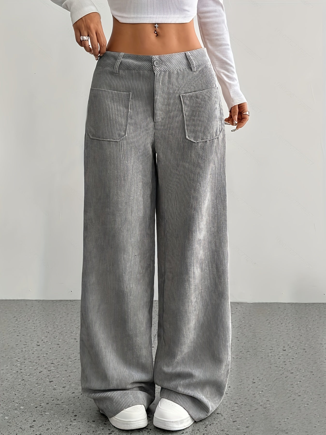 Women's Autumn Corduroy Wide-Leg Trousers