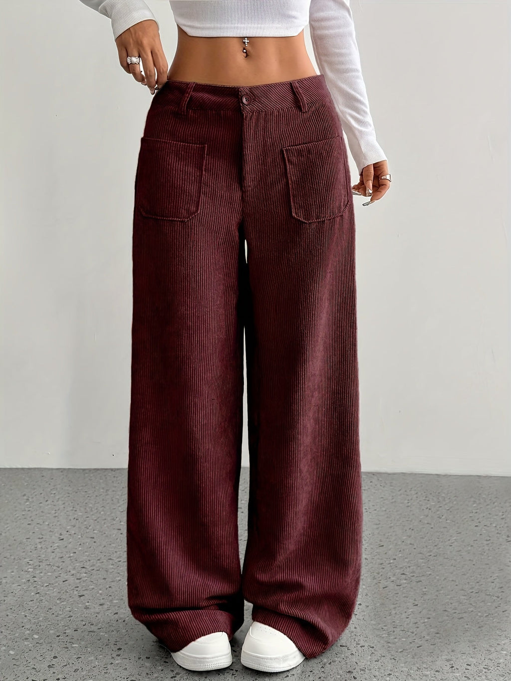 Women's Autumn Corduroy Wide-Leg Trousers