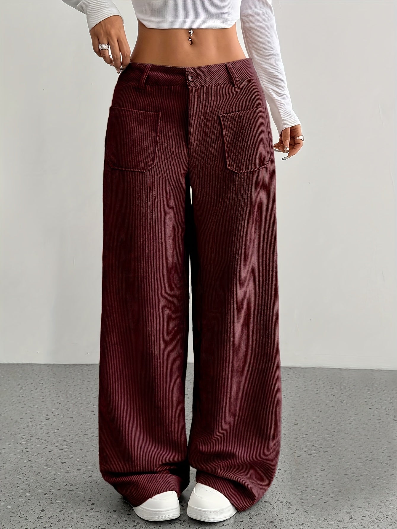 Women's Autumn Corduroy Wide-Leg Trousers