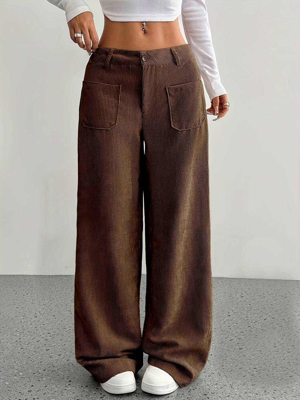 Women's Autumn Corduroy Wide-Leg Trousers