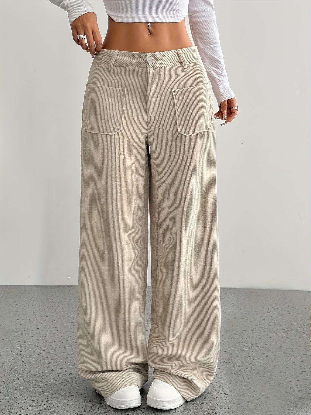 Women's Autumn Corduroy Wide-Leg Trousers