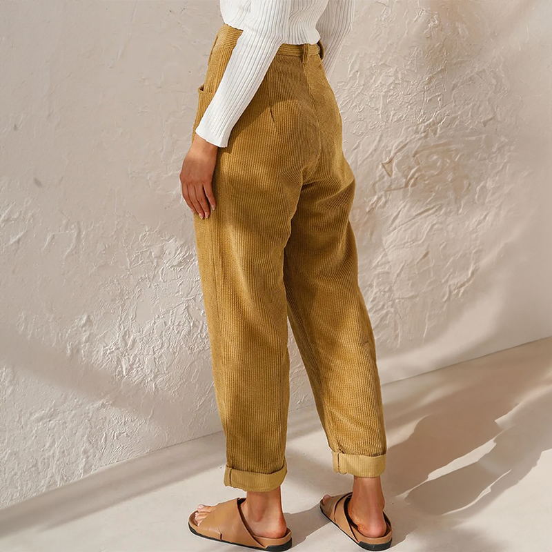 Heidi - High-Waisted Corduroy Trousers