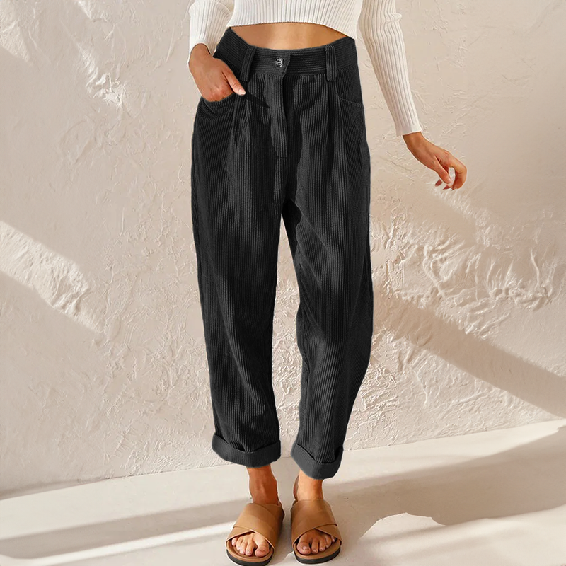 Heidi - High-Waisted Corduroy Trousers