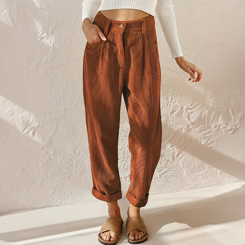 Heidi - High-Waisted Corduroy Trousers