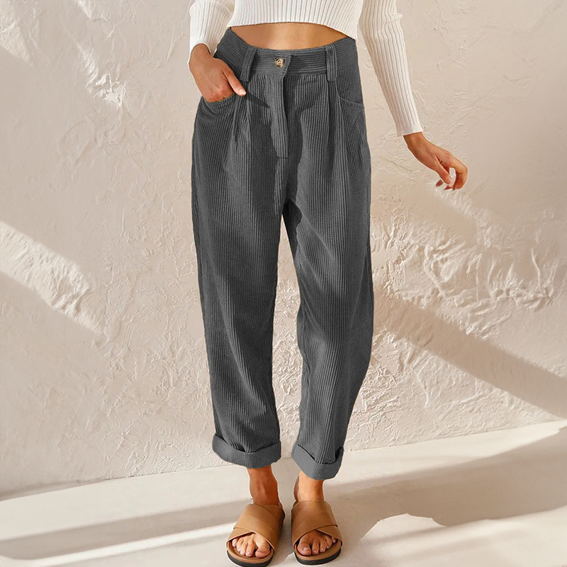 Heidi - High-Waisted Corduroy Trousers