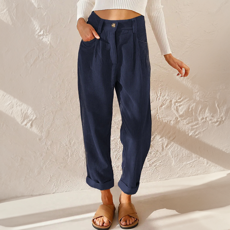 Heidi - High-Waisted Corduroy Trousers