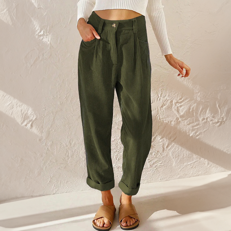 Heidi - High-Waisted Corduroy Trousers