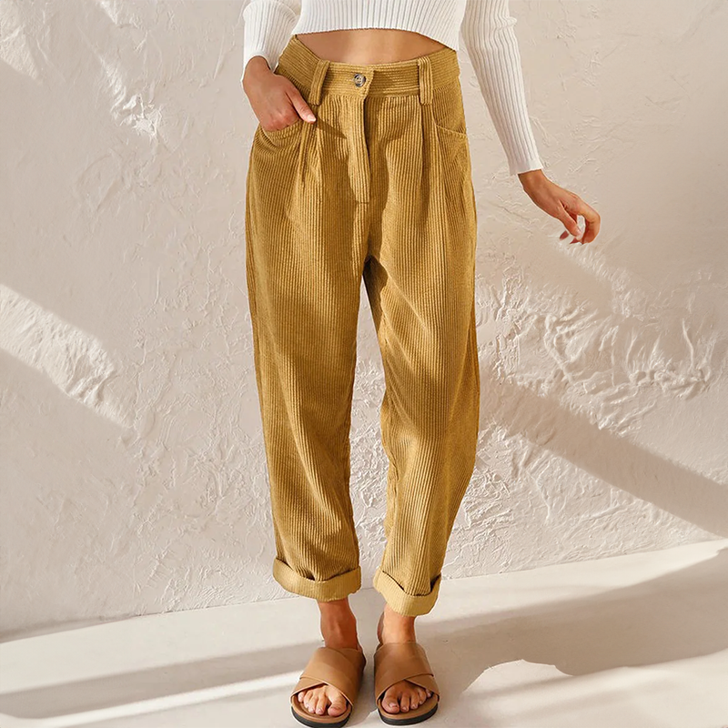 Heidi - High-Waisted Corduroy Trousers