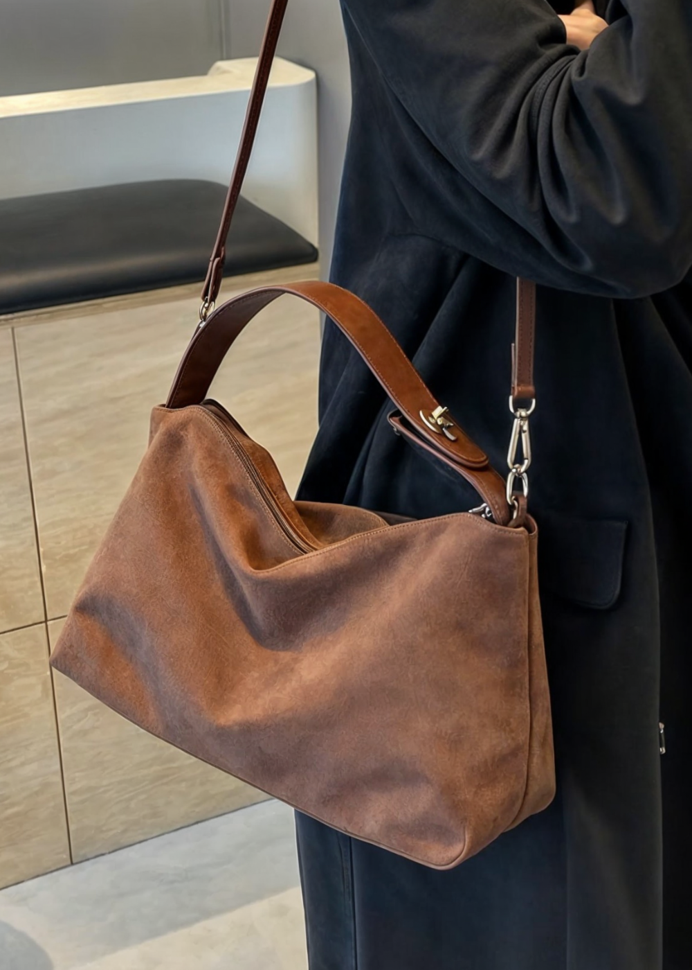 Luna Faux Suede Bag MM