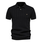 Lorenzo | Premium Woven-Stripe Polo Shirt