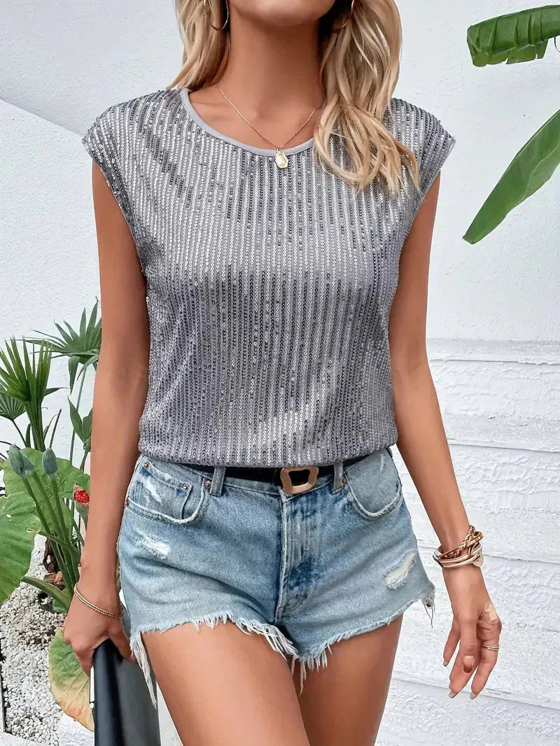 Eliza Sleeveless Glitter Top