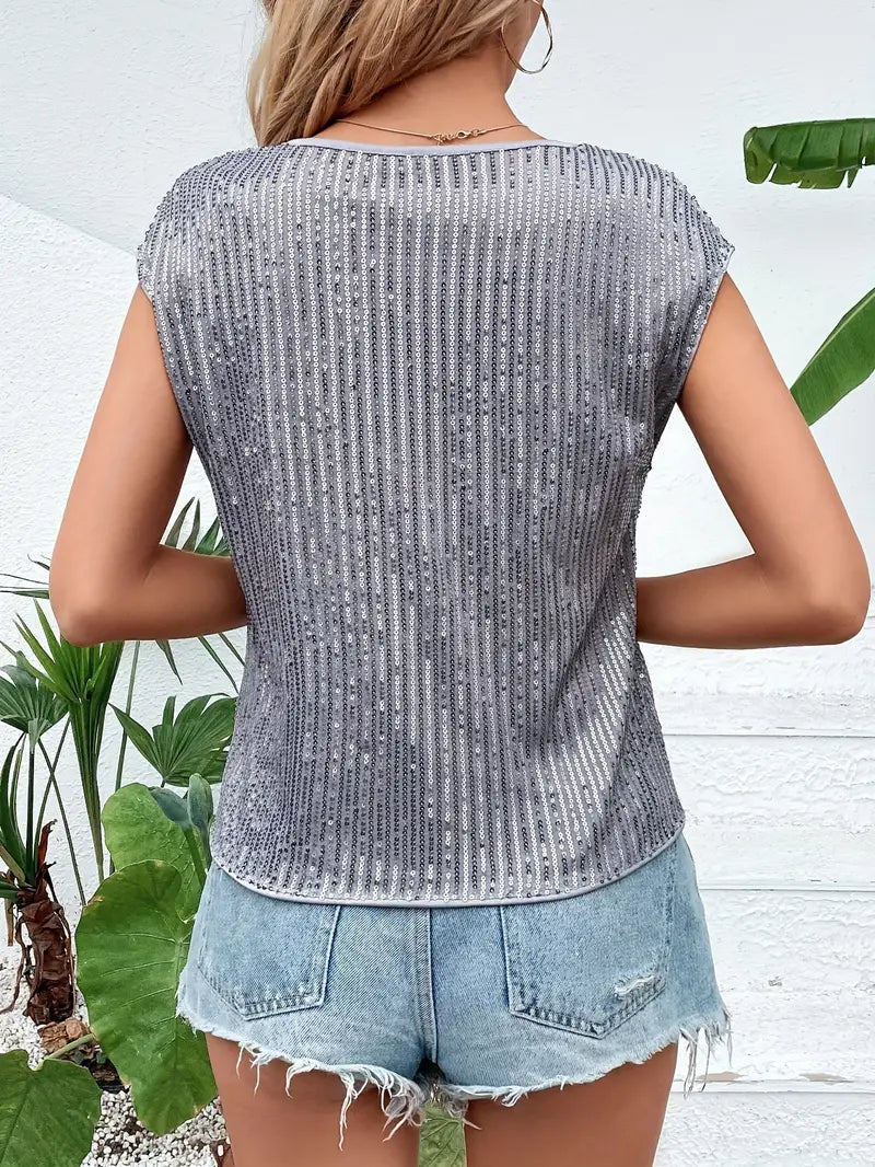 Eliza Sleeveless Glitter Top